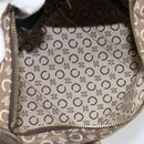 CELINE C Macadam Canvas Mini Boston Bag Brown Gold Auth bs29659-11