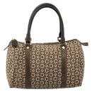 CELINE C Macadam Canvas Mini Boston Bag Brown Gold Auth bs29659-13