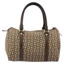 CELINE C Macadam Canvas Mini Boston Bag Brown Gold Auth bs29659-2