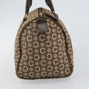 CELINE C Macadam Canvas Mini Boston Bag Brown Gold Auth bs29659-3