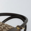 CELINE C Macadam Canvas Mini Boston Bag Brown Gold Auth bs29659-8