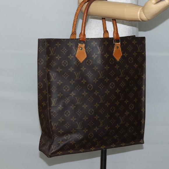 LOUIS VUITTON Monogram Sac Plat Hand Bag M51140 LV Auth bs29660