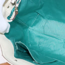 Salvatore Ferragamo Gancini Hand Bag Patent leather 2way White Gold Auth bs29662-21