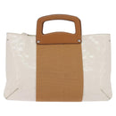 Salvatore Ferragamo Gancini Hand Bag Patent leather 2way White Gold Auth bs29662-3