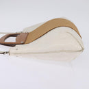 Salvatore Ferragamo Gancini Hand Bag Patent leather 2way White Gold Auth bs29662-4