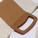 Salvatore Ferragamo Gancini Hand Bag Patent leather 2way White Gold Auth bs29662-6