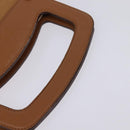 Salvatore Ferragamo Gancini Hand Bag Patent leather 2way White Gold Auth bs29662-7