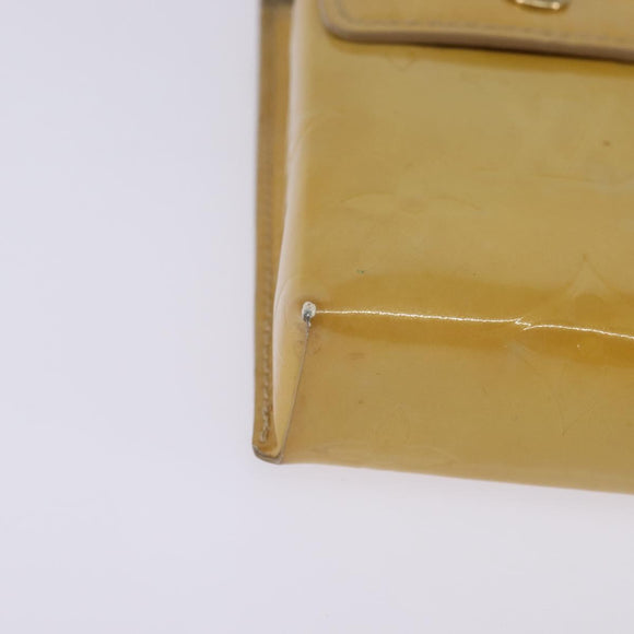 LOUIS VUITTON Monogram Vernis Green Cigarette Case Beige M91048 LV Auth bs29664