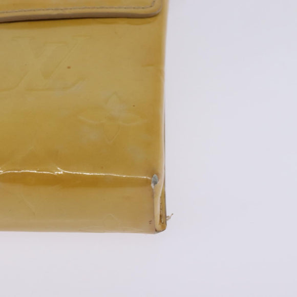 LOUIS VUITTON Monogram Vernis Green Cigarette Case Beige M91048 LV Auth bs29664