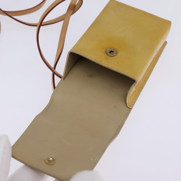 LOUIS VUITTON Monogram Vernis Green Cigarette Case Beige M91048 LV Auth bs29664