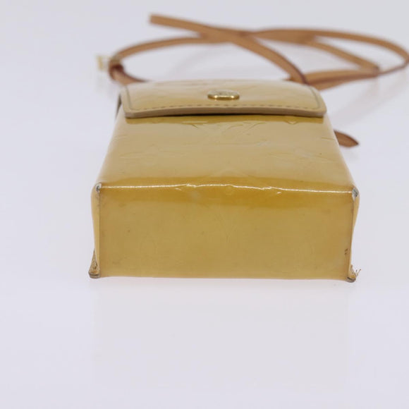 LOUIS VUITTON Monogram Vernis Green Cigarette Case Beige M91048 LV Auth bs29664