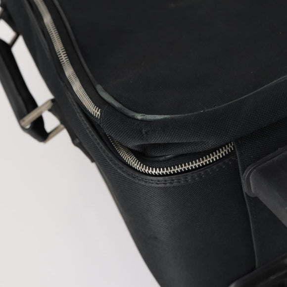 Salvatore Ferragamo Suitcase Canvas Black Silver Auth bs29676