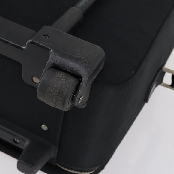 Salvatore Ferragamo Suitcase Canvas Black Silver Auth bs29676