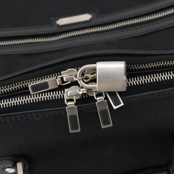 Salvatore Ferragamo Suitcase Canvas Black Silver Auth bs29676