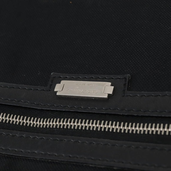 Salvatore Ferragamo Suitcase Canvas Black Silver Auth bs29676