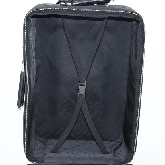 Salvatore Ferragamo Suitcase Canvas Black Silver Auth bs29676