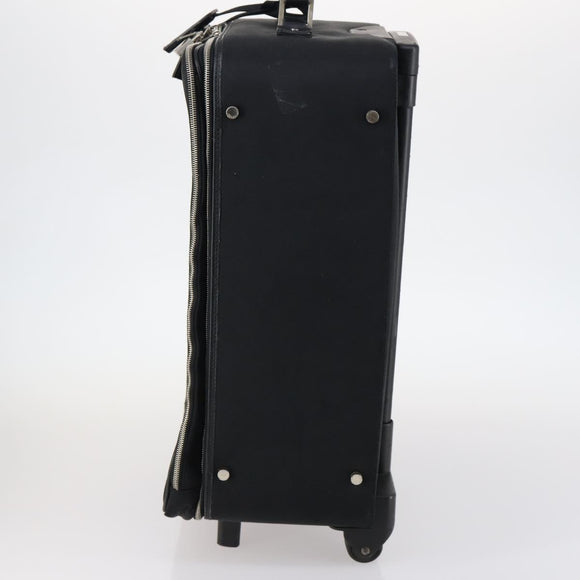 Salvatore Ferragamo Suitcase Canvas Black Silver Auth bs29676