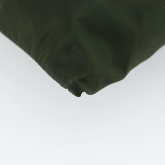 PRADA Shoulder Bag Nylon Khaki Silver Auth bs29677