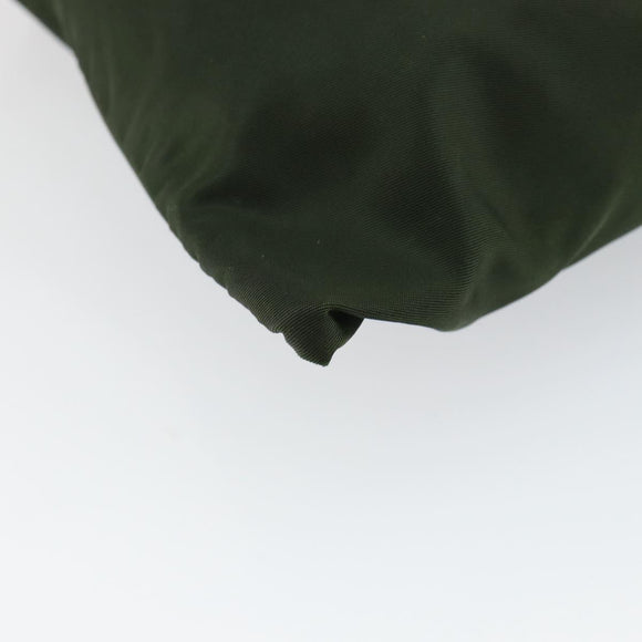 PRADA Shoulder Bag Nylon Khaki Silver Auth bs29677