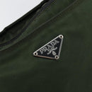 PRADA Shoulder Bag Nylon Khaki Silver Auth bs29677-17