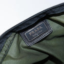 PRADA Shoulder Bag Nylon Khaki Silver Auth bs29677-18