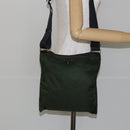 PRADA Shoulder Bag Nylon Khaki Silver Auth bs29677-21