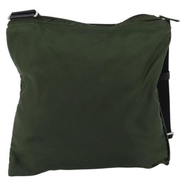 PRADA Shoulder Bag Nylon Khaki Silver Auth bs29677 - 0