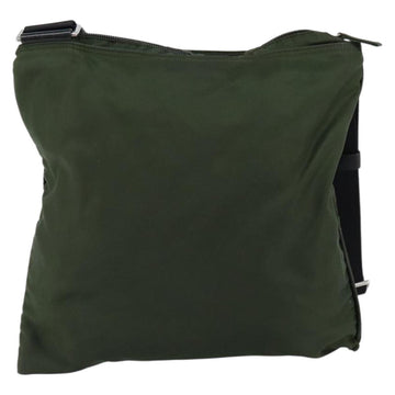 PRADA Shoulder Bag Nylon Khaki Silver Auth bs29677 - 0