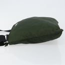 PRADA Shoulder Bag Nylon Khaki Silver Auth bs29677-4