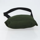 PRADA Shoulder Bag Nylon Khaki Silver Auth bs29677-5