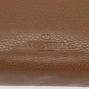 VALENTINO Clutch Bag Leather Brown Silver Auth bs29681-9