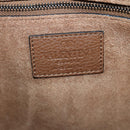 VALENTINO Clutch Bag Leather Brown Silver Auth bs29681-10