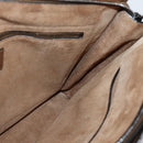 VALENTINO Clutch Bag Leather Brown Silver Auth bs29681-17