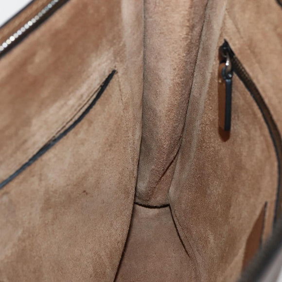 VALENTINO Clutch Bag Leather Brown Silver Auth bs29681