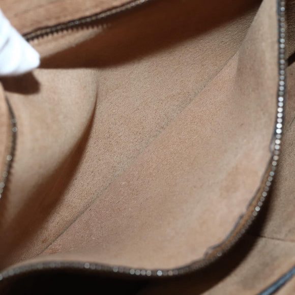 VALENTINO Clutch Bag Leather Brown Silver Auth bs29681