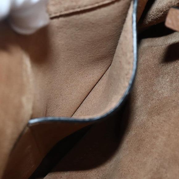 VALENTINO Clutch Bag Leather Brown Silver Auth bs29681