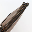 VALENTINO Clutch Bag Leather Brown Silver Auth bs29681-5
