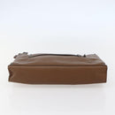 VALENTINO Clutch Bag Leather Brown Silver Auth bs29681-6