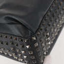 VALENTINO Business Bag Leather Gray Silver Auth bs29682-9