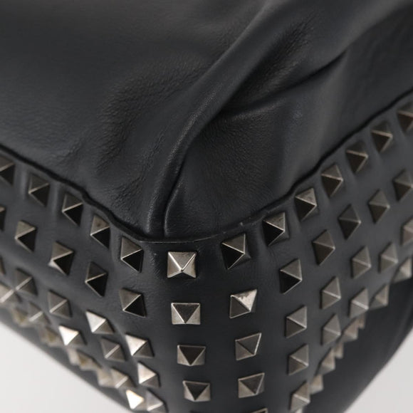 VALENTINO Business Bag Leather Gray Silver Auth bs29682