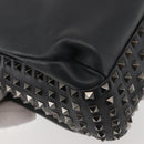 VALENTINO Business Bag Leather Gray Silver Auth bs29682-15