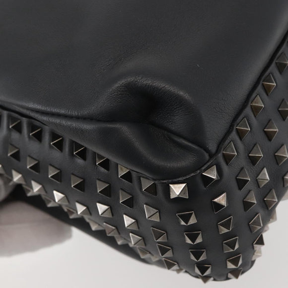 VALENTINO Business Bag Leather Gray Silver Auth bs29682