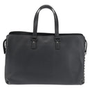 VALENTINO Business Bag Leather Gray Silver Auth bs29682-13