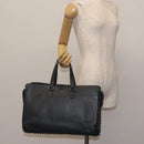 VALENTINO Business Bag Leather Gray Silver Auth bs29682-22