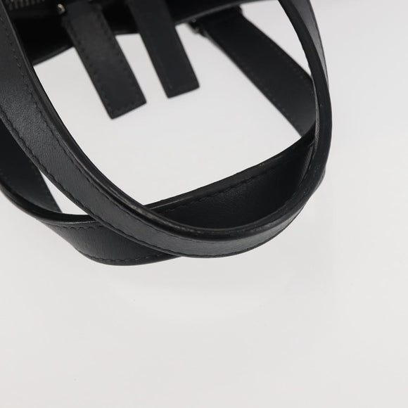 VALENTINO Business Bag Leather Gray Silver Auth bs29682