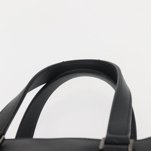 VALENTINO Business Bag Leather Gray Silver Auth bs29682