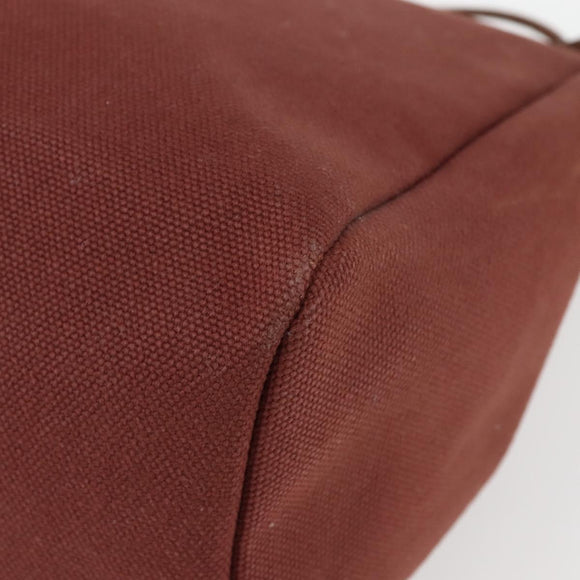 HERMES Herbag Cabas GM Tote Bag Canvas Leather Brown Gold Auth bs29683