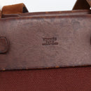 HERMES Herbag Cabas GM Tote Bag Canvas Leather Brown Gold Auth bs29683-10