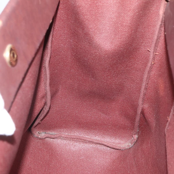 HERMES Herbag Cabas GM Tote Bag Canvas Leather Brown Gold Auth bs29683