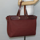 HERMES Herbag Cabas GM Tote Bag Canvas Leather Brown Gold Auth bs29683-19